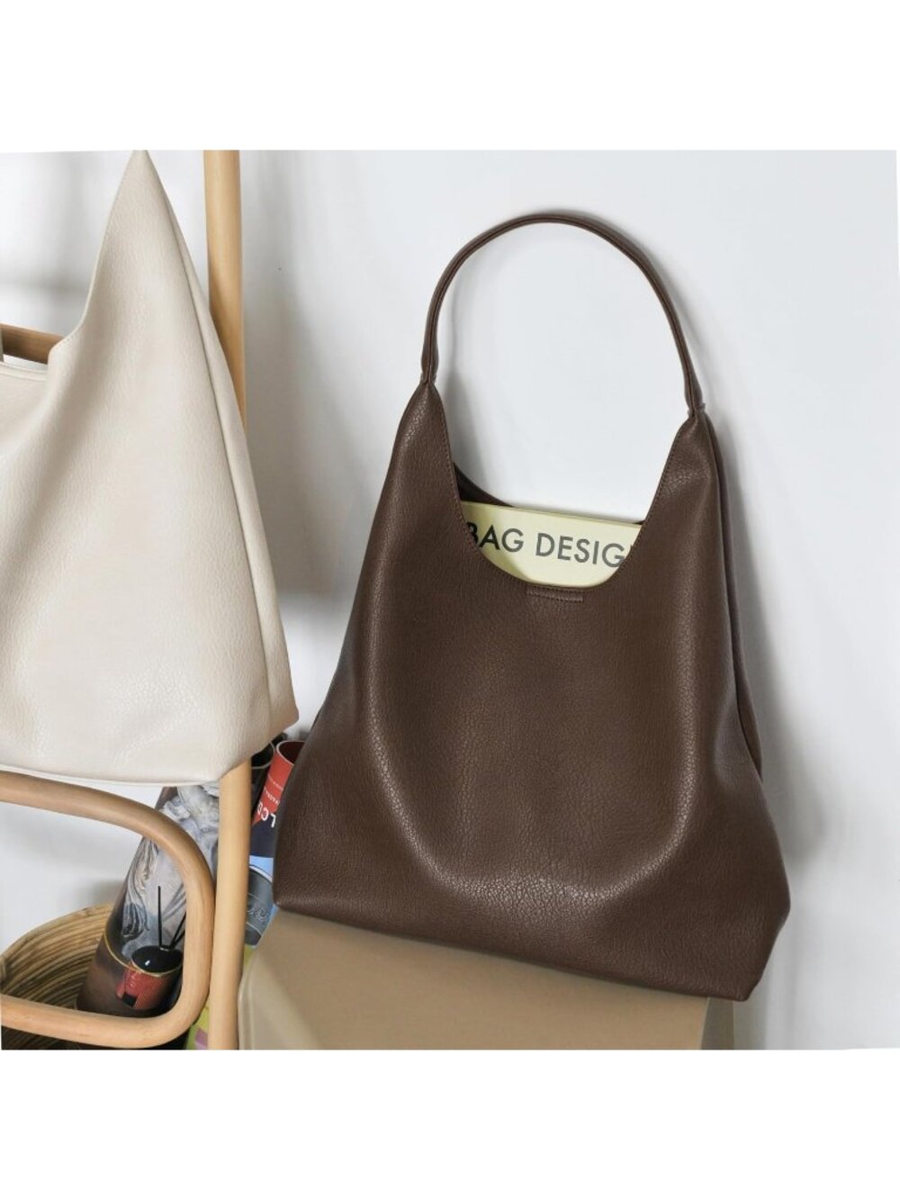 New Hobo Bags for Women Soft Vegan Leather Shoulder Handbag Slouchy Tote Purses - Picture 4 of 7
